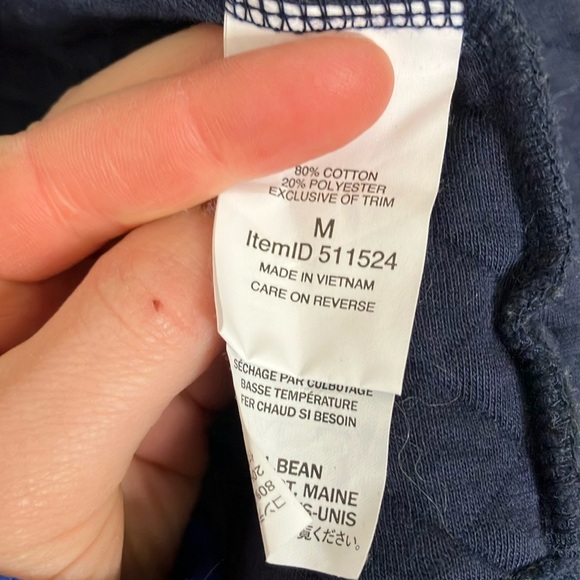 L.L. Bean Navy Blue Quilted Cotton Shirt Jacket - Picture 4 of 5